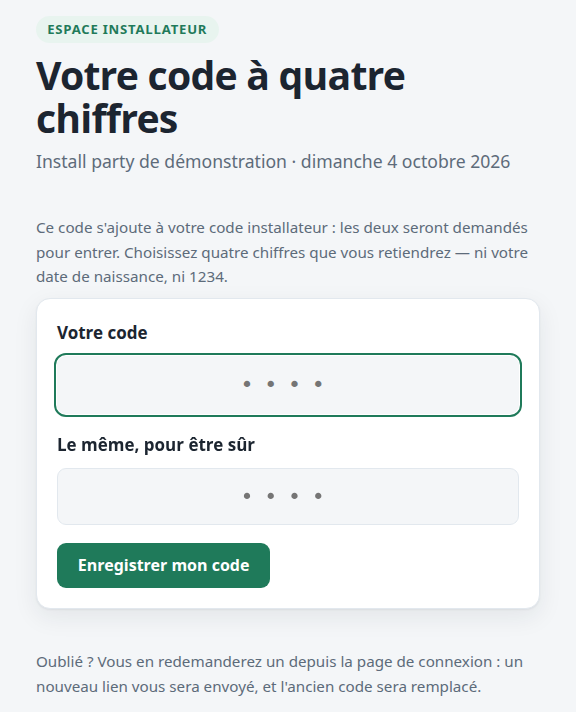 Le choix du code à quatre chiffres